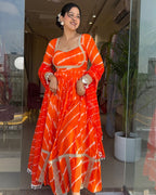 Orange Leheriya Gown