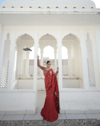 Rust Radish Fishcut Lehenga with Tassel Dupatta