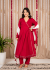 Rani Red Flared Anarkali Suit Set with Dupatta