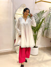 White Cotton Farshi Salwar Set