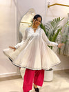 White Cotton Farshi Salwar Set