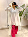 White Cotton Farshi Salwar Set