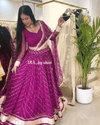 Purple Leheriya Flare Lehenga