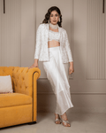 White Blazer Drape Dress