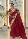 Rasrang  Red Saree with Embroidered Border