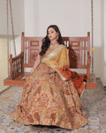 Orange Jhrokha Pattern Lehenga