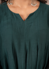 Emerald Green Crinkled Peplum Kurta Set