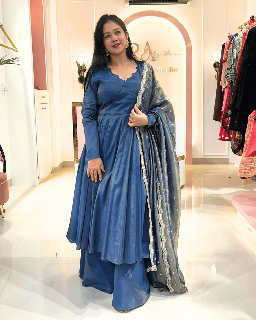 Midnight Blue Anarkha Anarkali Set