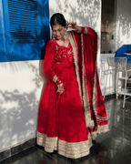 Scarlet Red Anarkali Gown