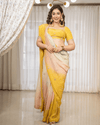 Yellow Shaded Dye Handwork Saree