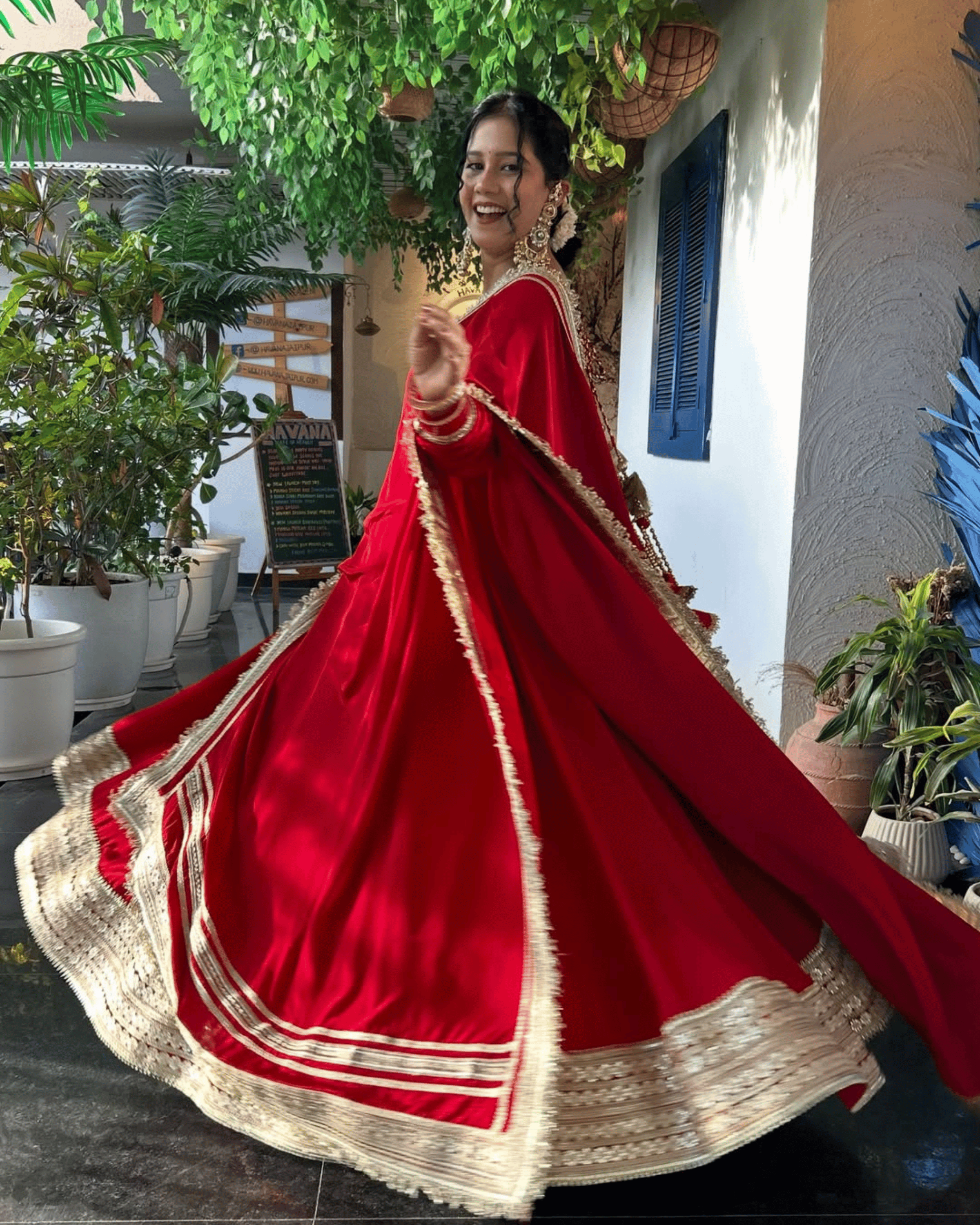 Scarlet Red Anarkali Gown