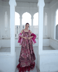 Rani Pink Jhrokha Designer Gown Set