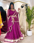 Purple Leheriya Flare Lehenga Set