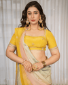 Yellow Shaded Dye Handwork Saree