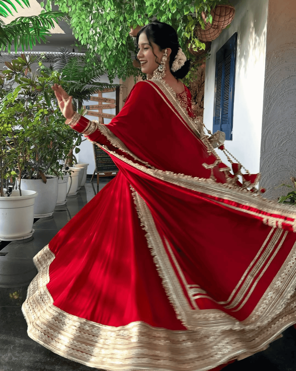Scarlet Red Anarkali Gown