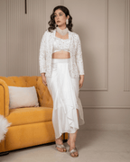 White Blazer Drape Dress
