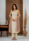 Cosmo Tissue Straight Suit Set with Handwork Buti & Dupatta