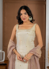 Cosmo Tissue Straight Suit Set with Handwork Buti & Dupatta