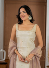 Cosmo Tissue Straight Suit Set with Handwork Buti & Dupatta