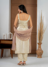 Cosmo Tissue Straight Suit Set with Handwork Buti & Dupatta