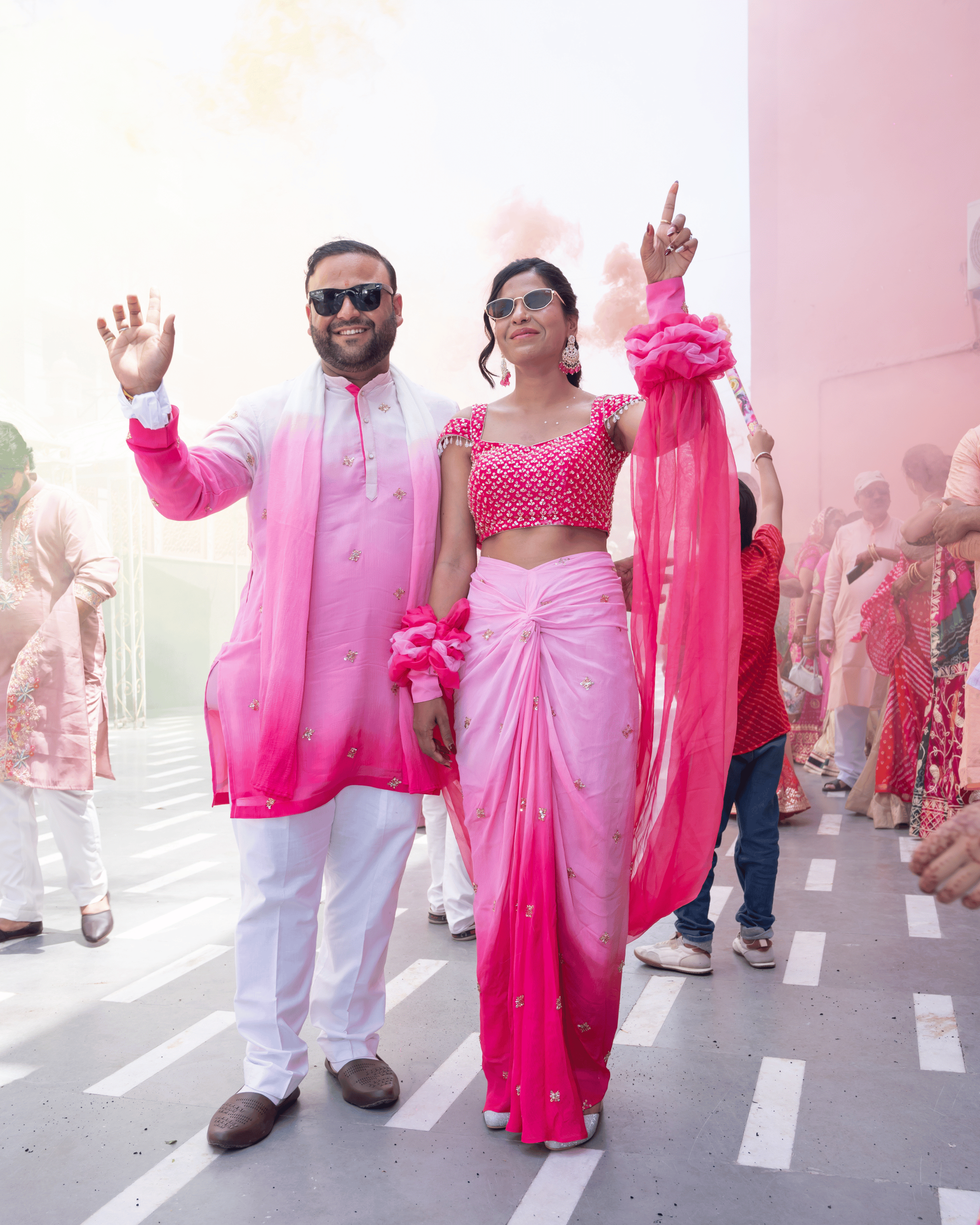 Ombre Pink Carnival Couple Set