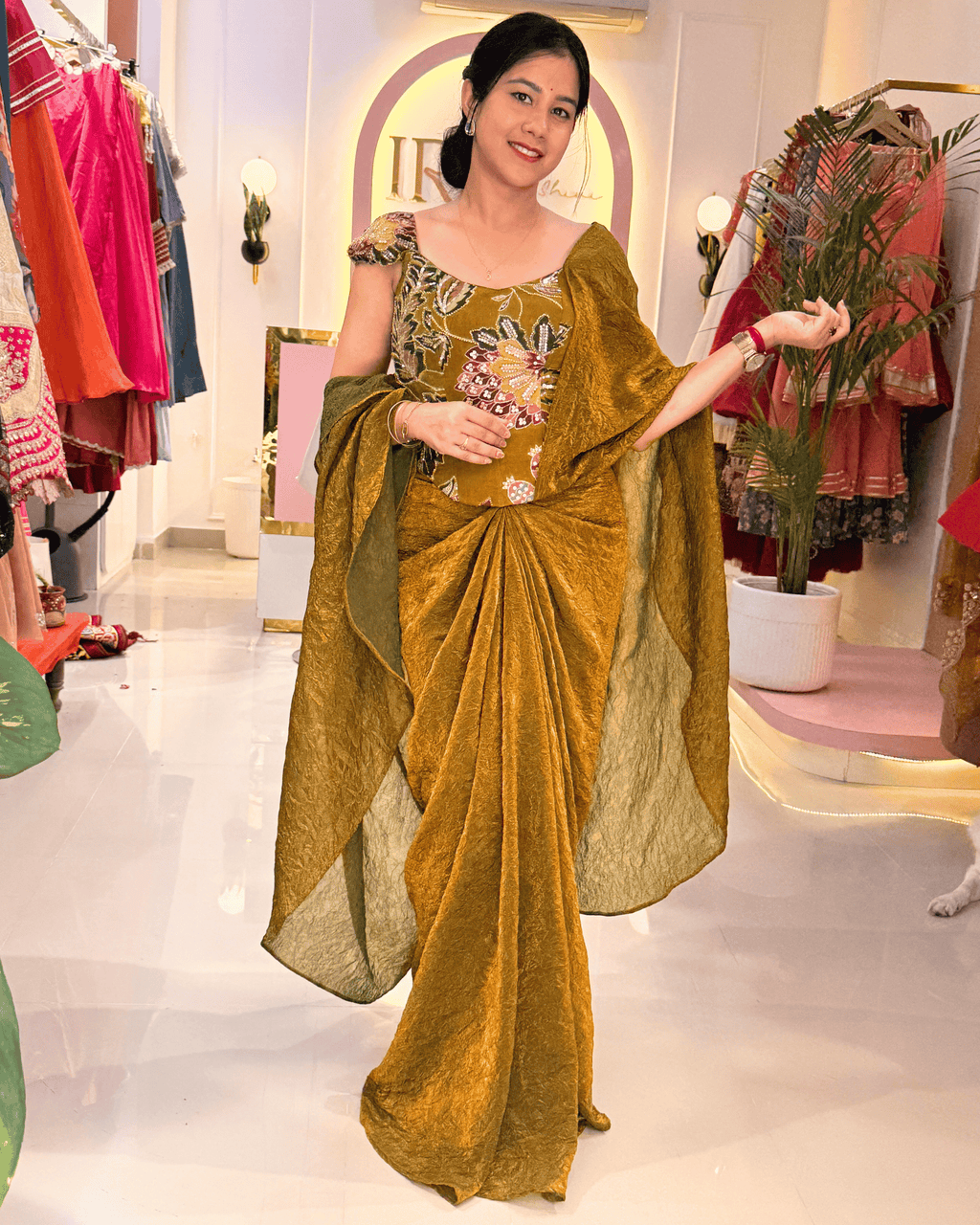 Golden Brown Multi-Way Drape Skirt Set