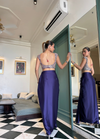 Purple Drape Skirt Set with Handwork Blouse & Cape