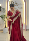 Rasrang  Red Saree with Embroidered Border