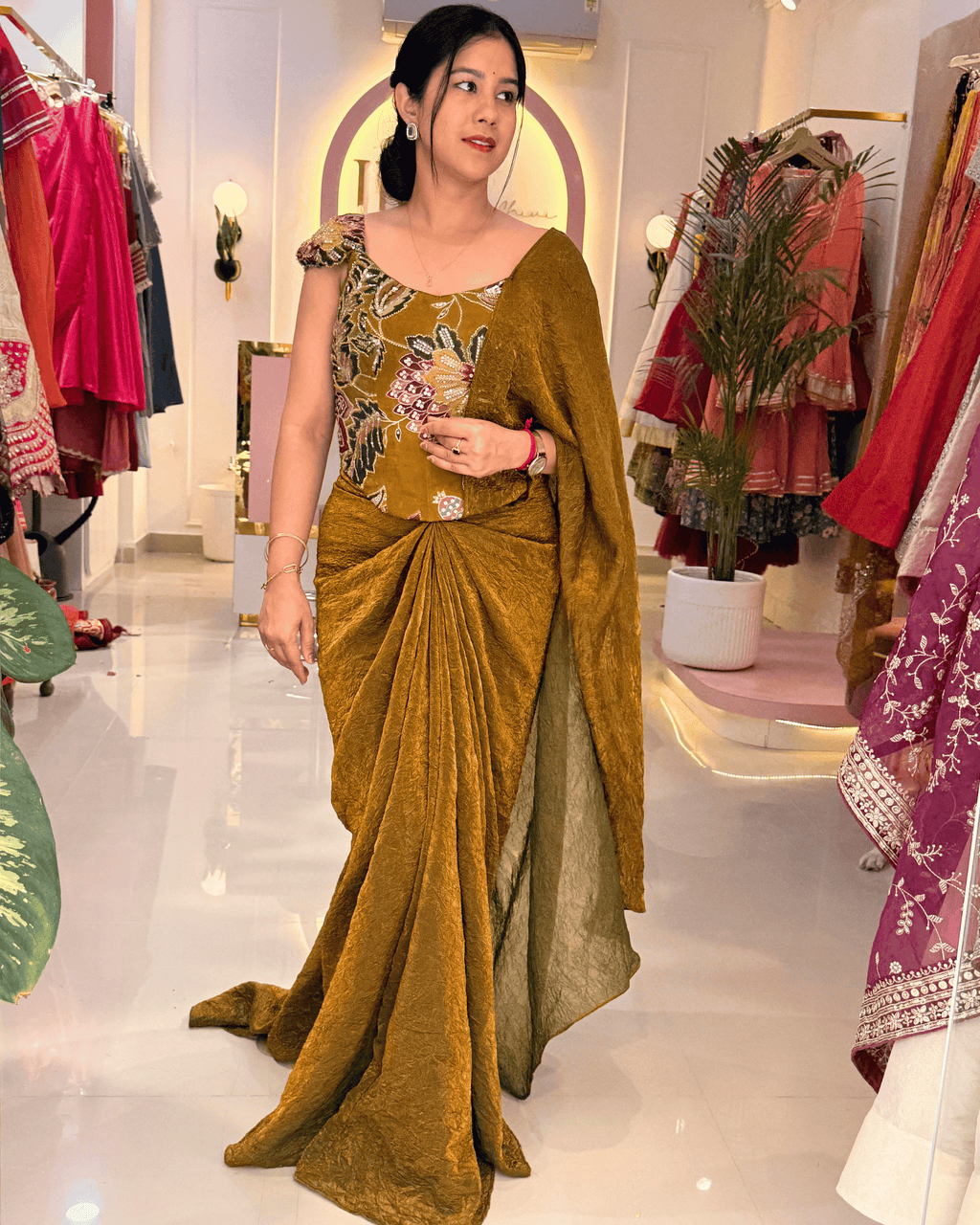 Golden Brown Multi-Way Drape Skirt Set