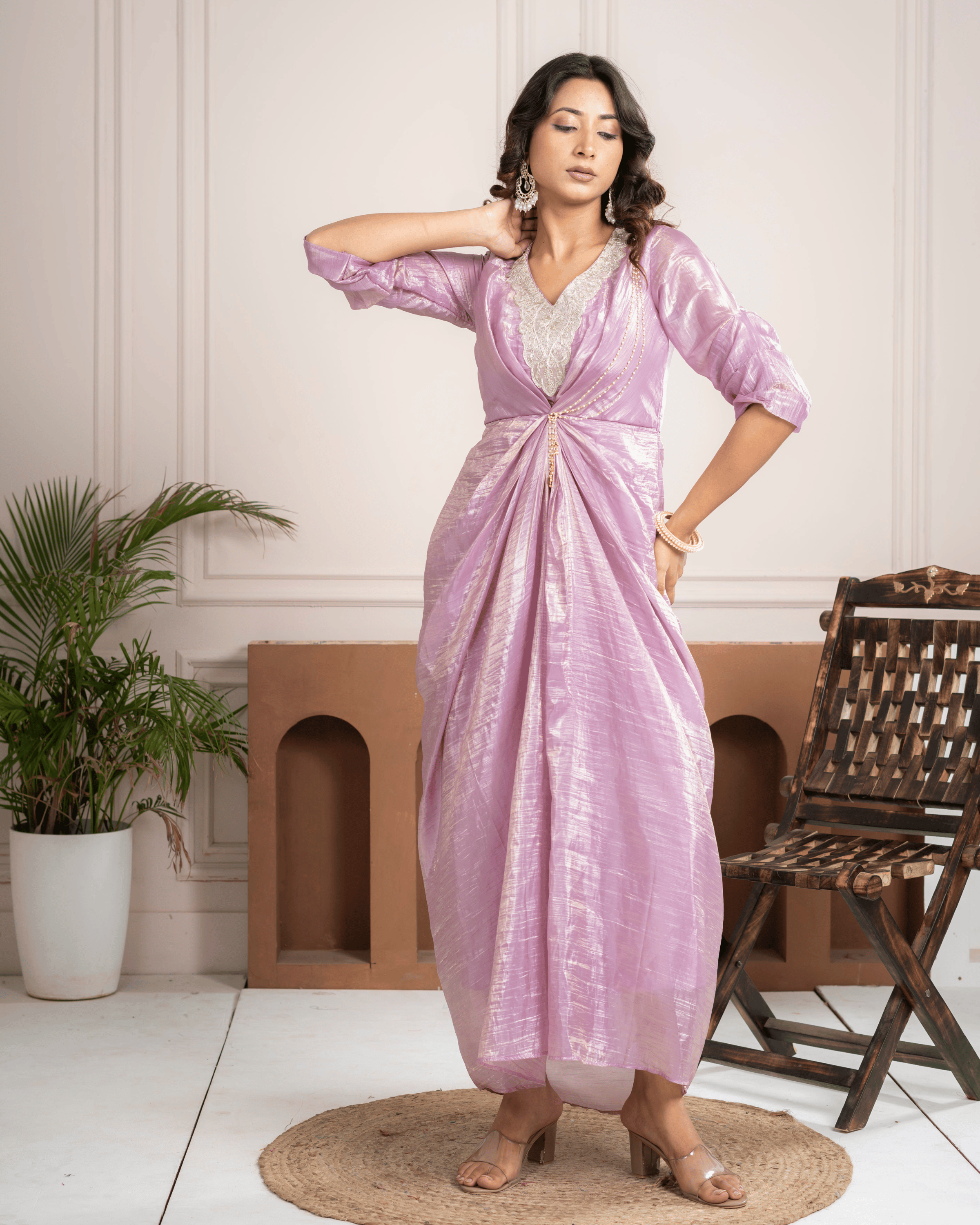 Lavender Kaftan Dress