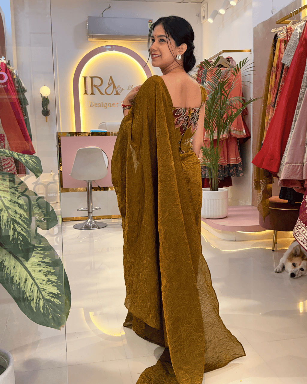 Golden Brown Multi-Way Drape Skirt Set