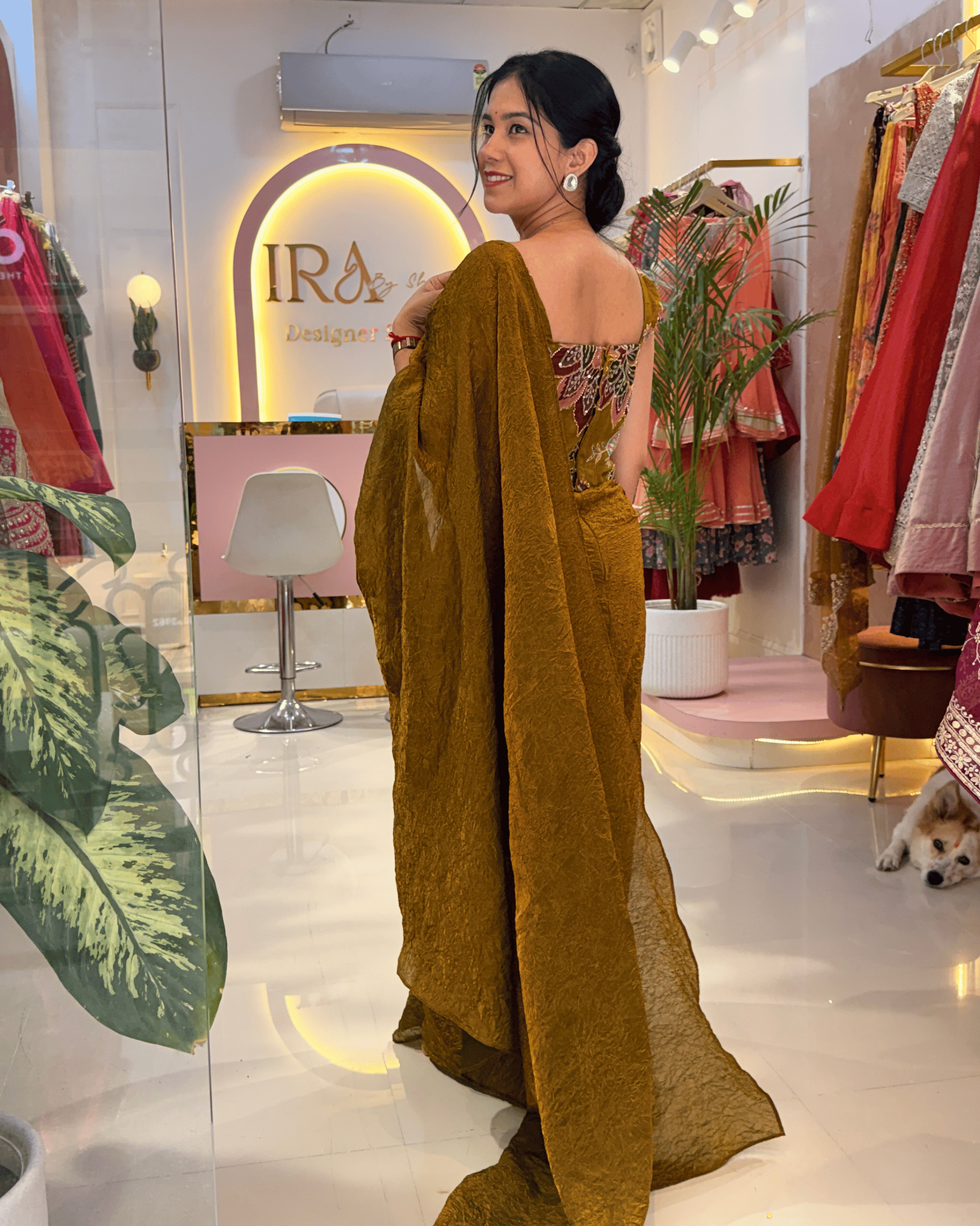 Golden Brown Multi-Way Drape Skirt Set