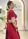 Rasrang  Red Saree with Embroidered Border