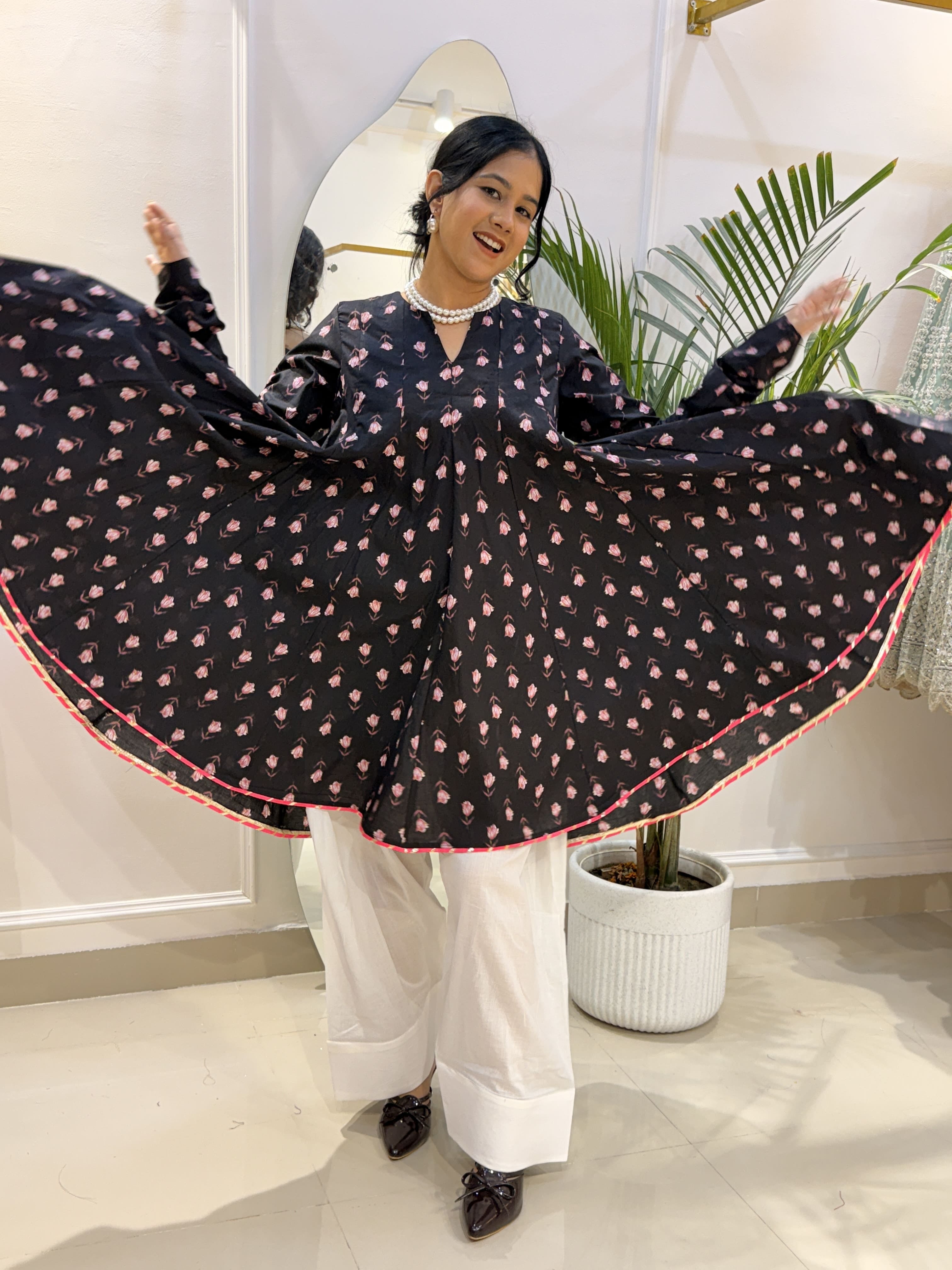 Short anarkali farsi salwar cotton