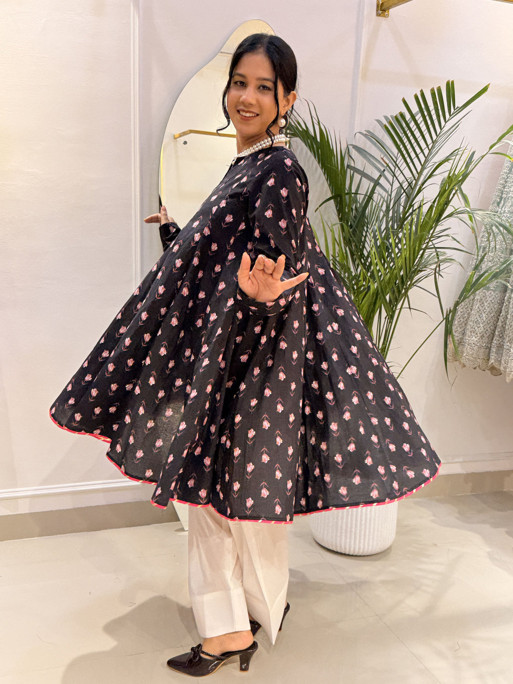Short anarkali farsi salwar cotton