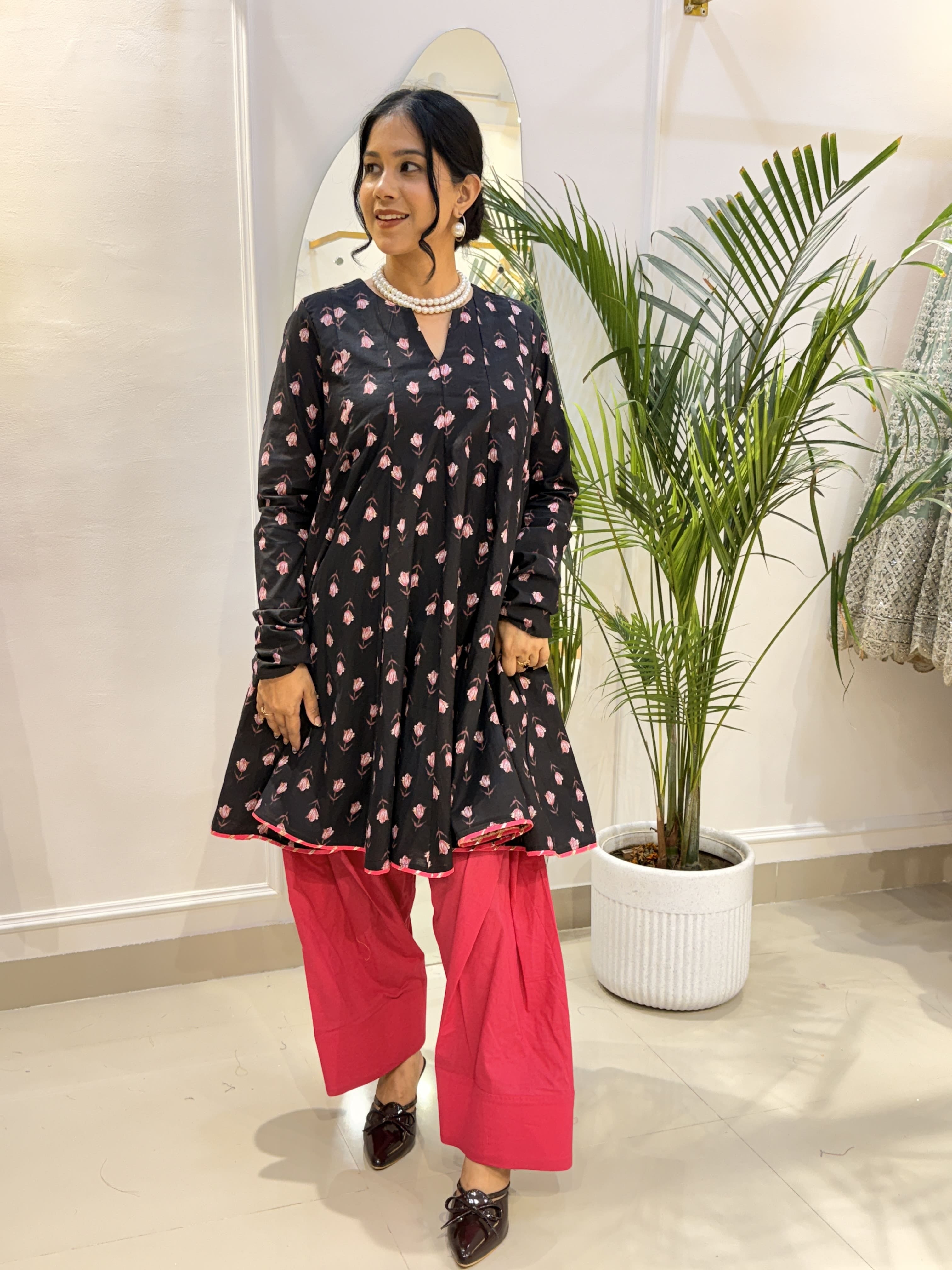 Short anarkali farsi salwar cotton