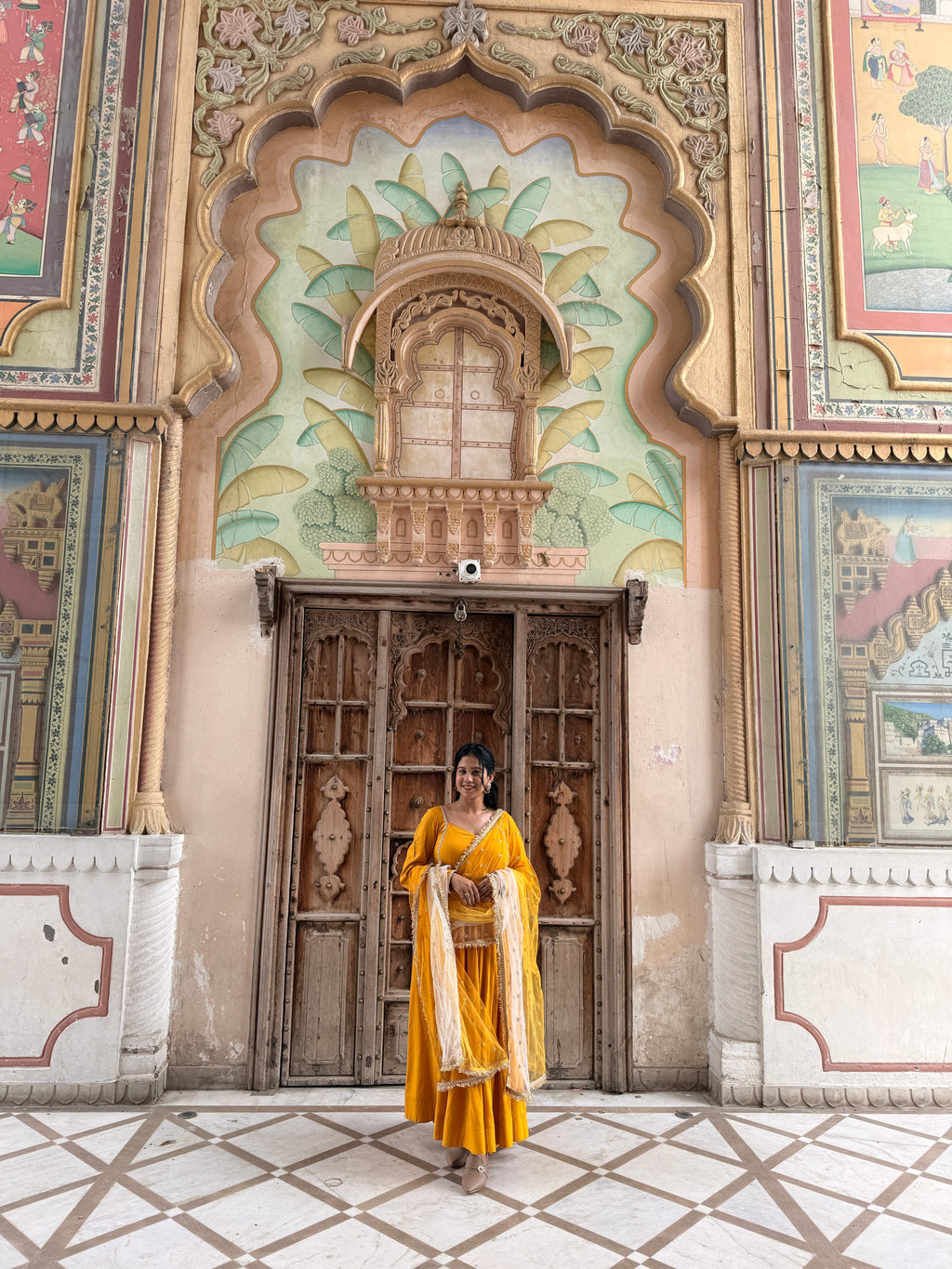 Yellow Anarkali Suit Set for Women | Flared Anarkali Kurta with Embroidered Dupatta | Festive & Ethnic Wear