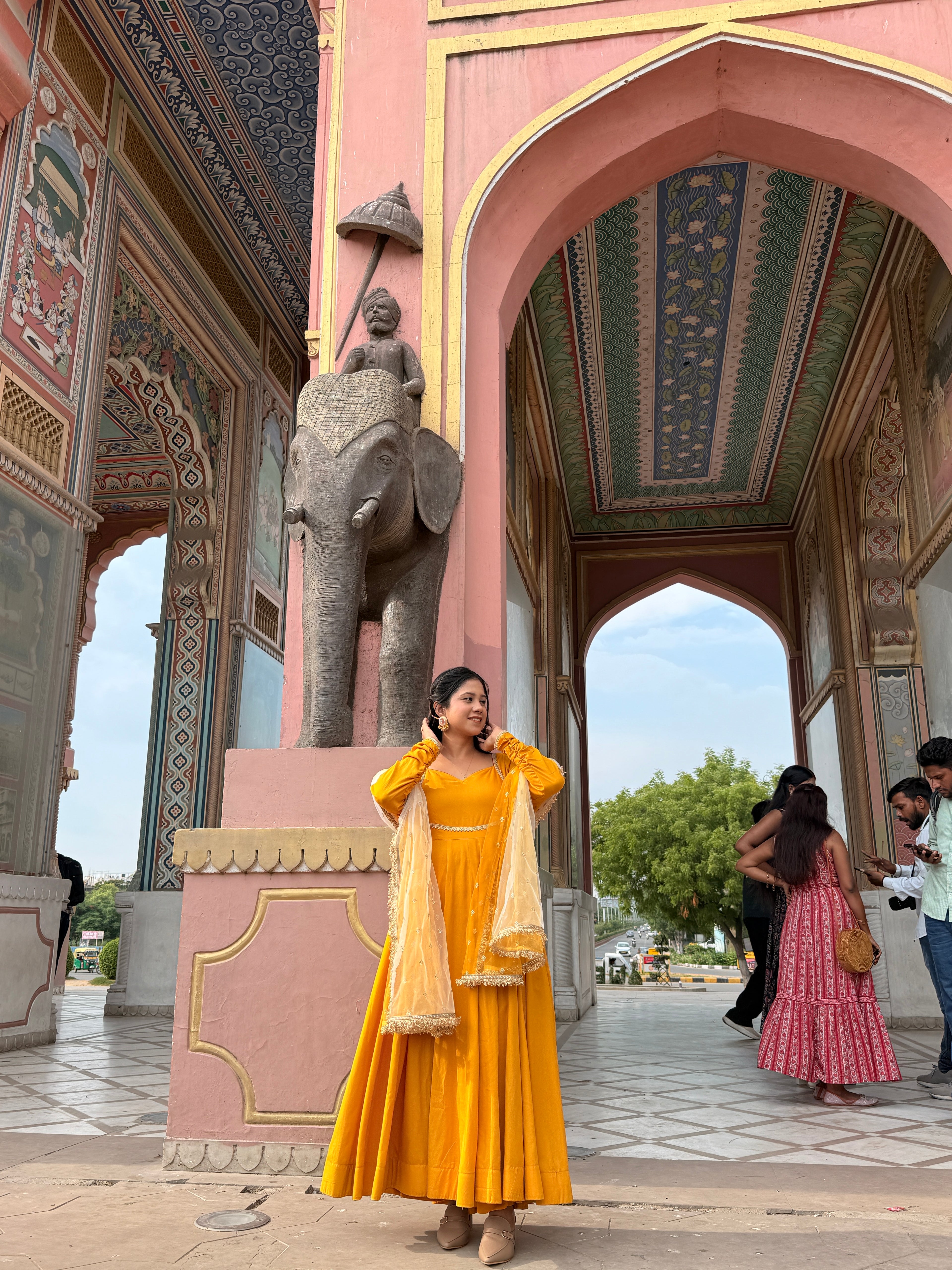 Yellow Anarkali Suit Set for Women | Flared Anarkali Kurta with Embroidered Dupatta | Festive & Ethnic Wear