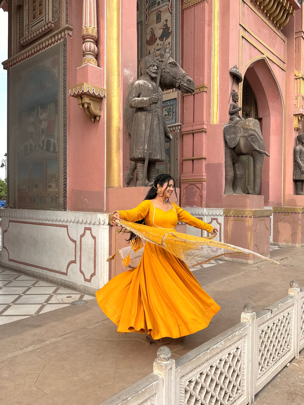 Yellow Anarkali Suit Set for Women | Flared Anarkali Kurta with Embroidered Dupatta | Festive & Ethnic Wear