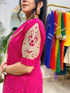 Bold Pink Blazer With Drape Skirt