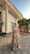 White Floral Organza Lehenga with Corset Blouse