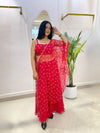 Lal Bandhej Half Kaftan