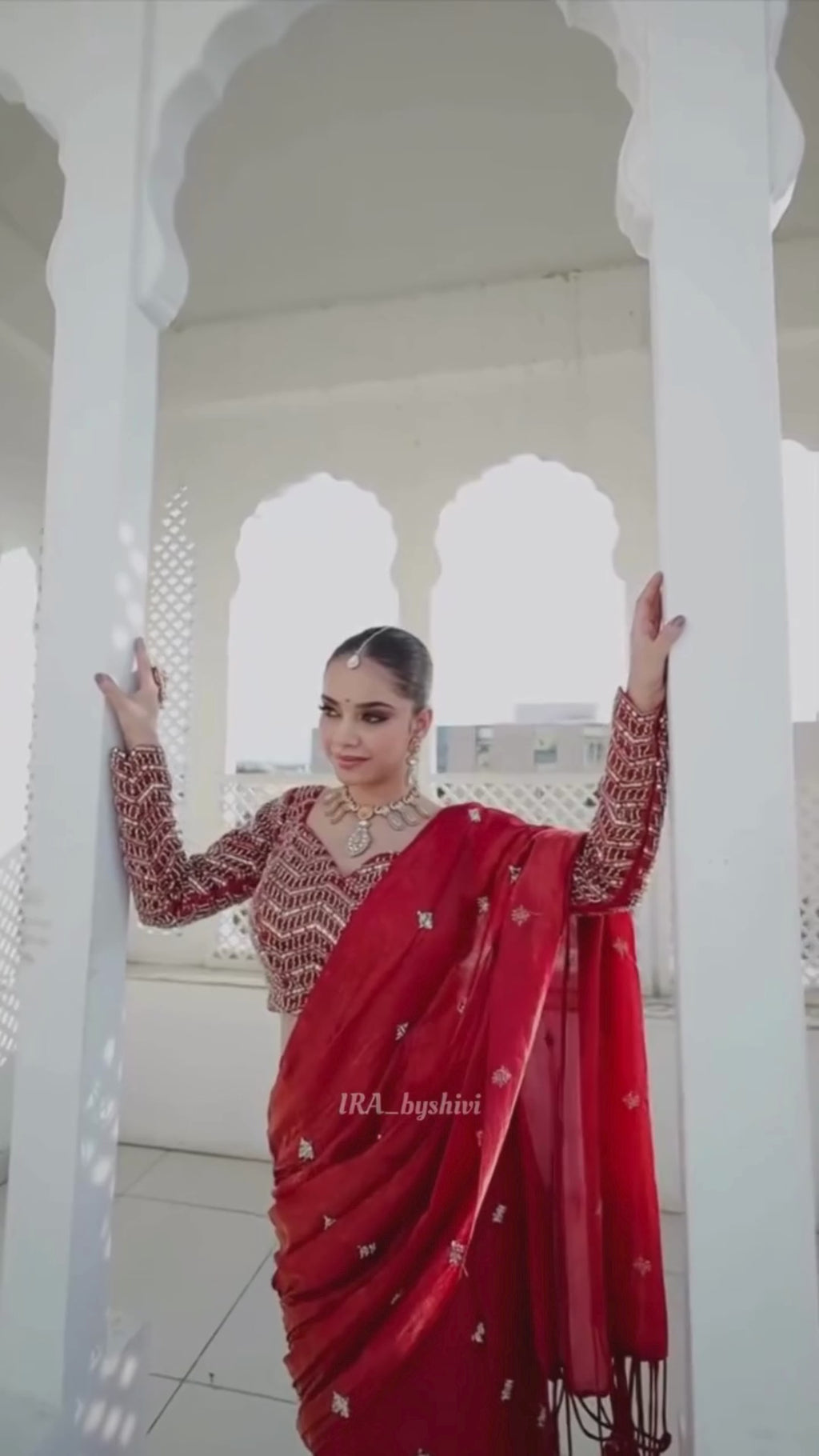 Rust Radish Fishcut Lehenga with Tassel Dupatta